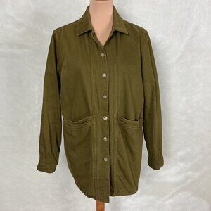 Sezane Denim Khaki Green Will Chore Jacket M